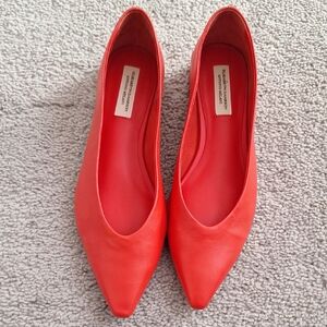 Red Leather Flats